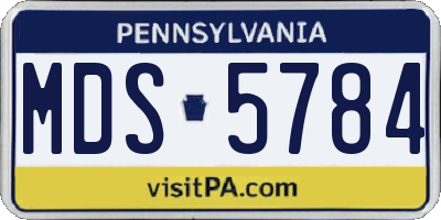 PA license plate MDS5784