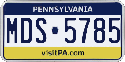 PA license plate MDS5785