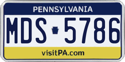 PA license plate MDS5786