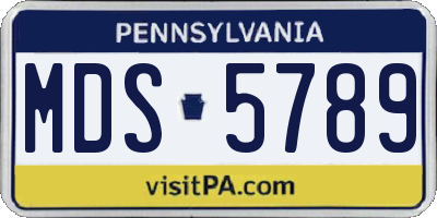 PA license plate MDS5789