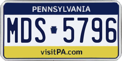 PA license plate MDS5796