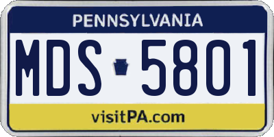PA license plate MDS5801