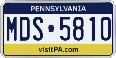 PA license plate MDS5810