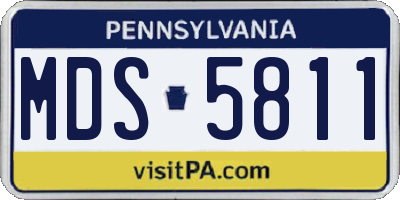 PA license plate MDS5811