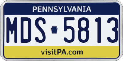 PA license plate MDS5813