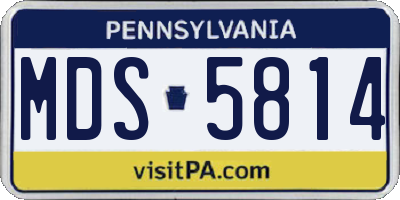 PA license plate MDS5814
