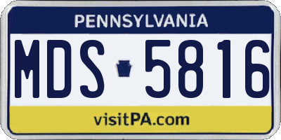 PA license plate MDS5816
