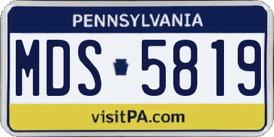 PA license plate MDS5819