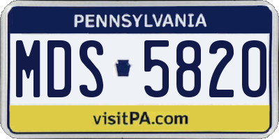 PA license plate MDS5820