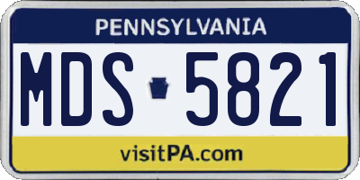 PA license plate MDS5821