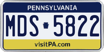 PA license plate MDS5822