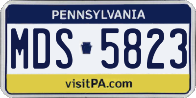 PA license plate MDS5823