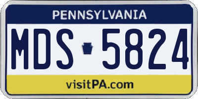 PA license plate MDS5824