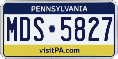 PA license plate MDS5827