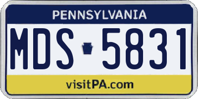 PA license plate MDS5831