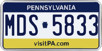 PA license plate MDS5833