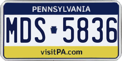 PA license plate MDS5836