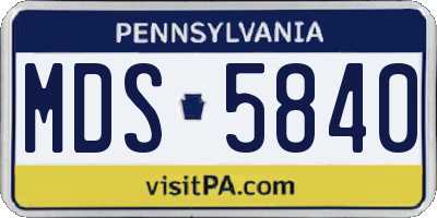 PA license plate MDS5840