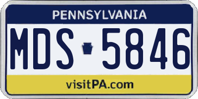 PA license plate MDS5846