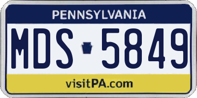 PA license plate MDS5849