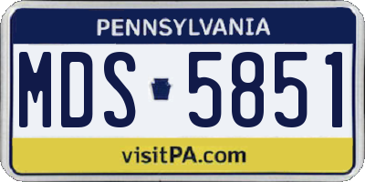 PA license plate MDS5851