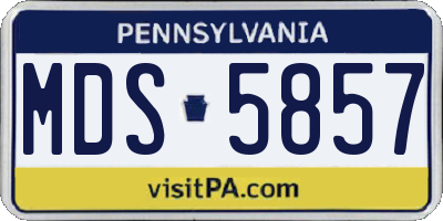 PA license plate MDS5857
