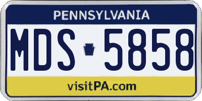 PA license plate MDS5858