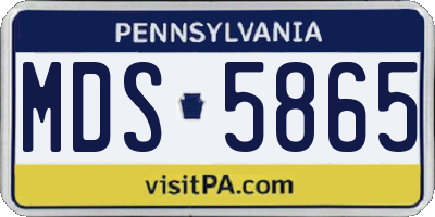 PA license plate MDS5865