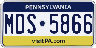 PA license plate MDS5866