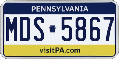 PA license plate MDS5867