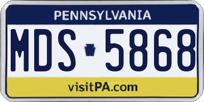 PA license plate MDS5868