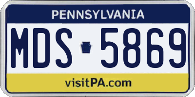 PA license plate MDS5869
