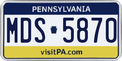 PA license plate MDS5870