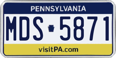 PA license plate MDS5871