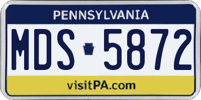 PA license plate MDS5872