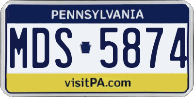 PA license plate MDS5874