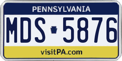 PA license plate MDS5876