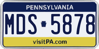 PA license plate MDS5878