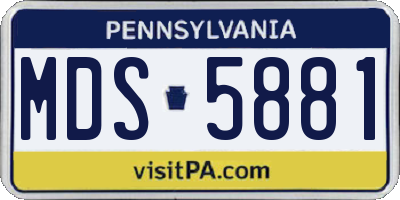PA license plate MDS5881