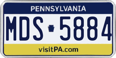 PA license plate MDS5884