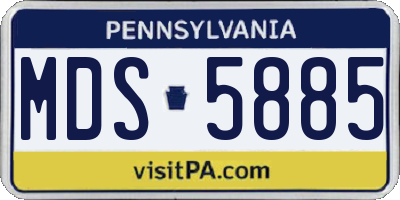 PA license plate MDS5885