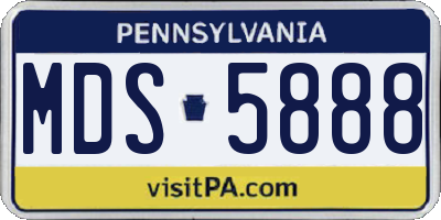 PA license plate MDS5888