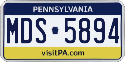 PA license plate MDS5894