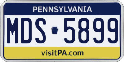PA license plate MDS5899