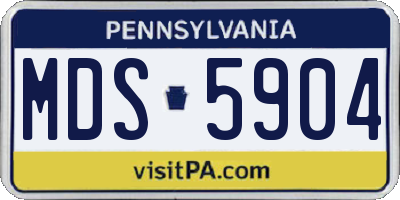 PA license plate MDS5904