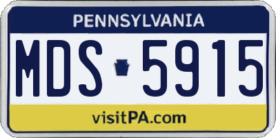 PA license plate MDS5915