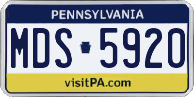 PA license plate MDS5920