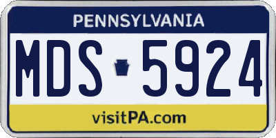 PA license plate MDS5924