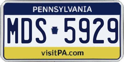 PA license plate MDS5929
