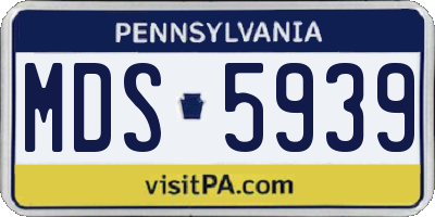 PA license plate MDS5939